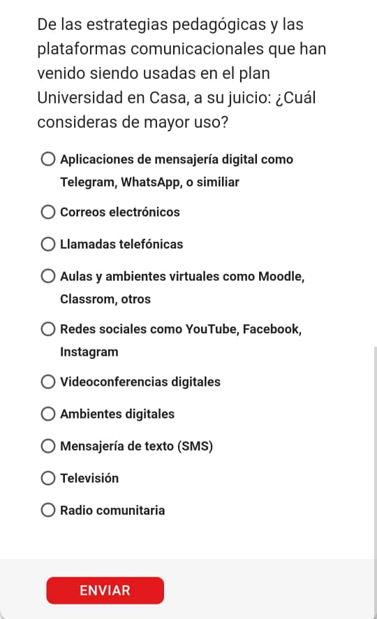 Te invito a participar en la #Encuesta que se encuentra disponible en la Página #Patria , cumpliendo la instrucción del Pdte @NicolasMaduro de consultar a los #Estudiantes sobre que modalidad o plataforma prefieren para continuar su formación académica. #MaduroNuestraVozEnLaONU