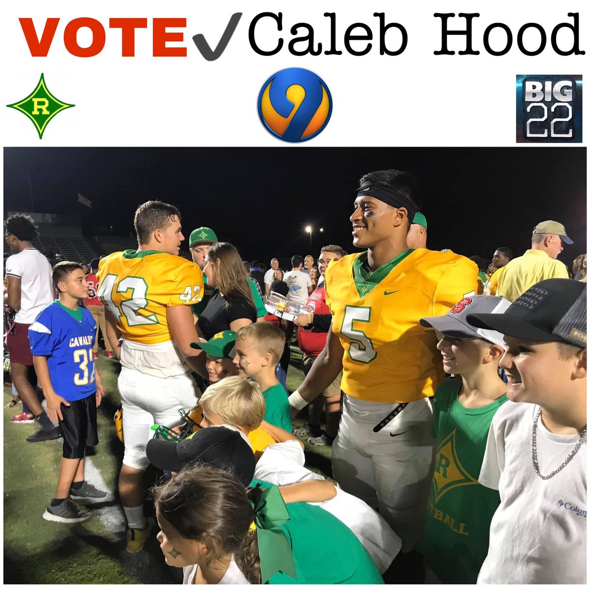 💥PLEASE #RETWEET💥
Vote for <a href="/calebhood05/">Caleb Hood</a> to be selected as <a href="/wsoctv/">WSOCTV</a> Big 22 Player of the Year!  
✔️VOTE 9 TIMES PER DAY

🔗👉 wsoctv.com/sports/high-sc…