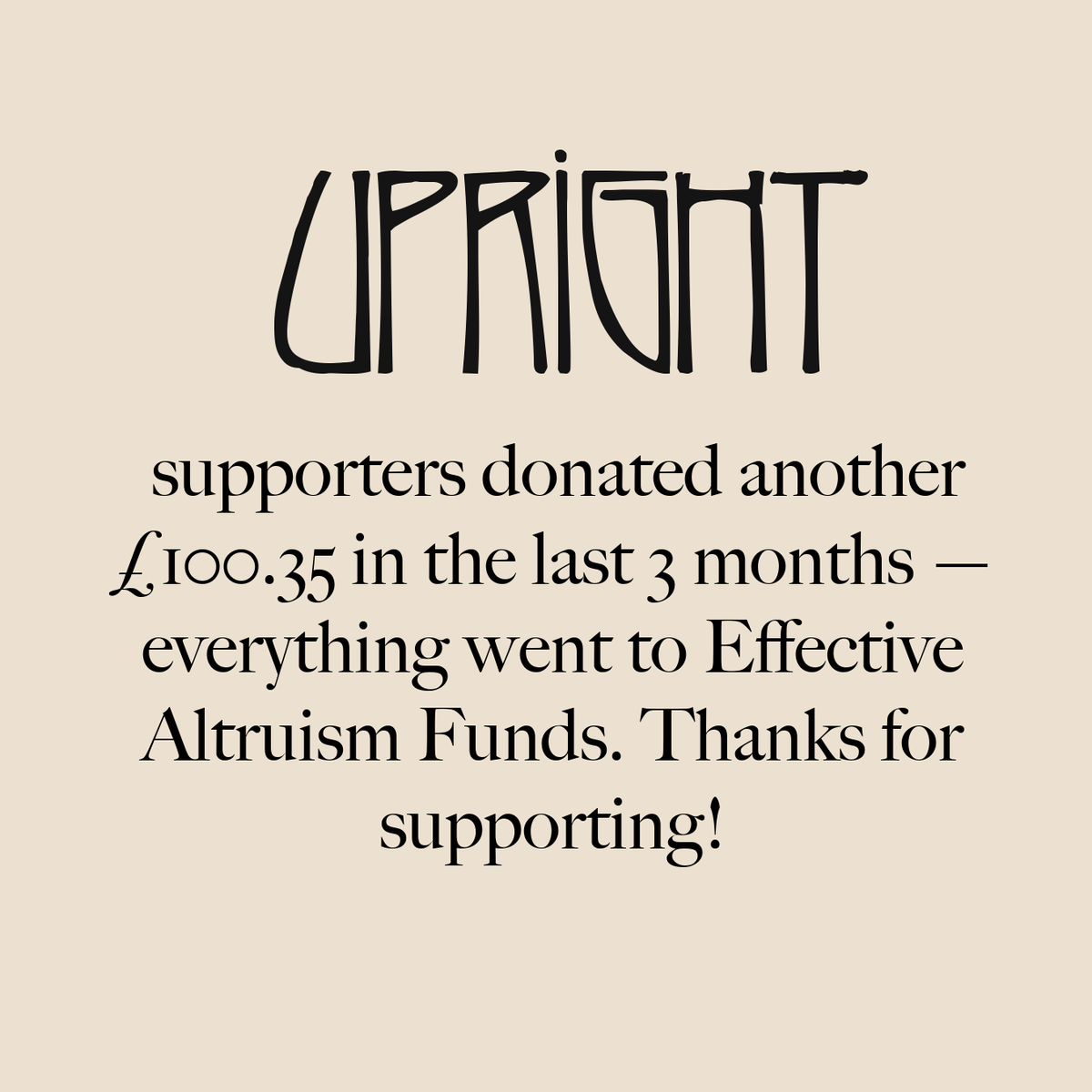 UprightEditions's tweet photo. it's been quiet over at Upright these last few months but you've still been donating — thank you! https://t.co/LEEck80JJk