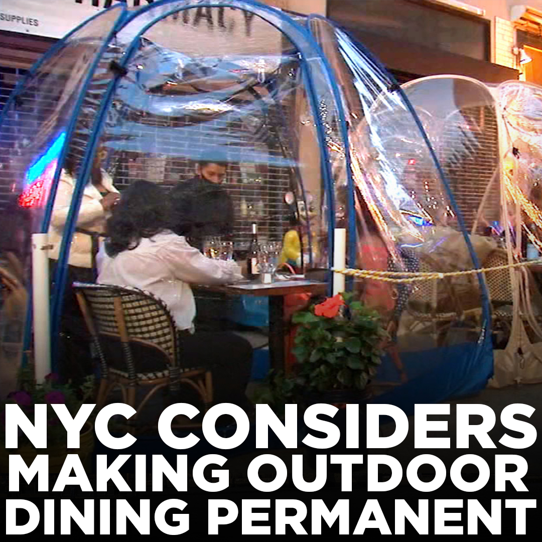 ABC7NY's tweet photo. With New York City restaurants struggling amid pandemic restrictions, there is a push to make outdoor dining permanent across the city's five boroughs. https://t.co/3siEutTFQL https://t.co/BlUiklJYFd