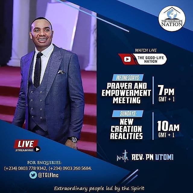 Join us for PRAYER AND EMPOWERMENT MEETING( PEM) with RPN today by 7pm (GMT+1).

#APeopleAreComing
#RPN

 youtube.com/c/THEGOOD-LIFE…

facebook.com/TGLFInc/

instagram.com/TGLFInc/

PERISCOPE 
<a href="/TGLFInc/">THE GOOD-LIFE NATION</a>

 - The Good-Life Nation