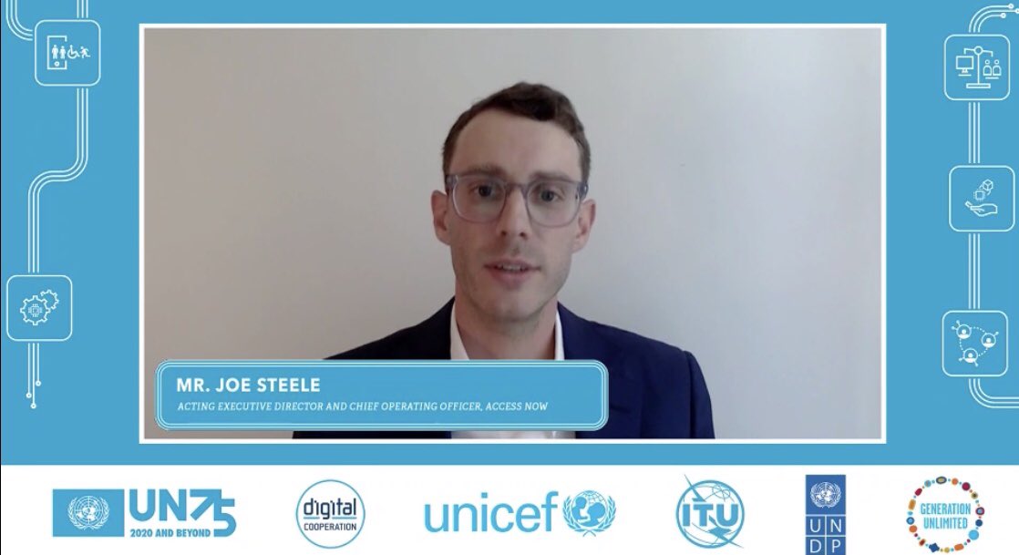 Acting Executive Director @accessnow at #UNGA high-level side event on #DigitalCooperation “3 challenges we must address to fully respect #HumanRights: datafication disconnection & siliencing”