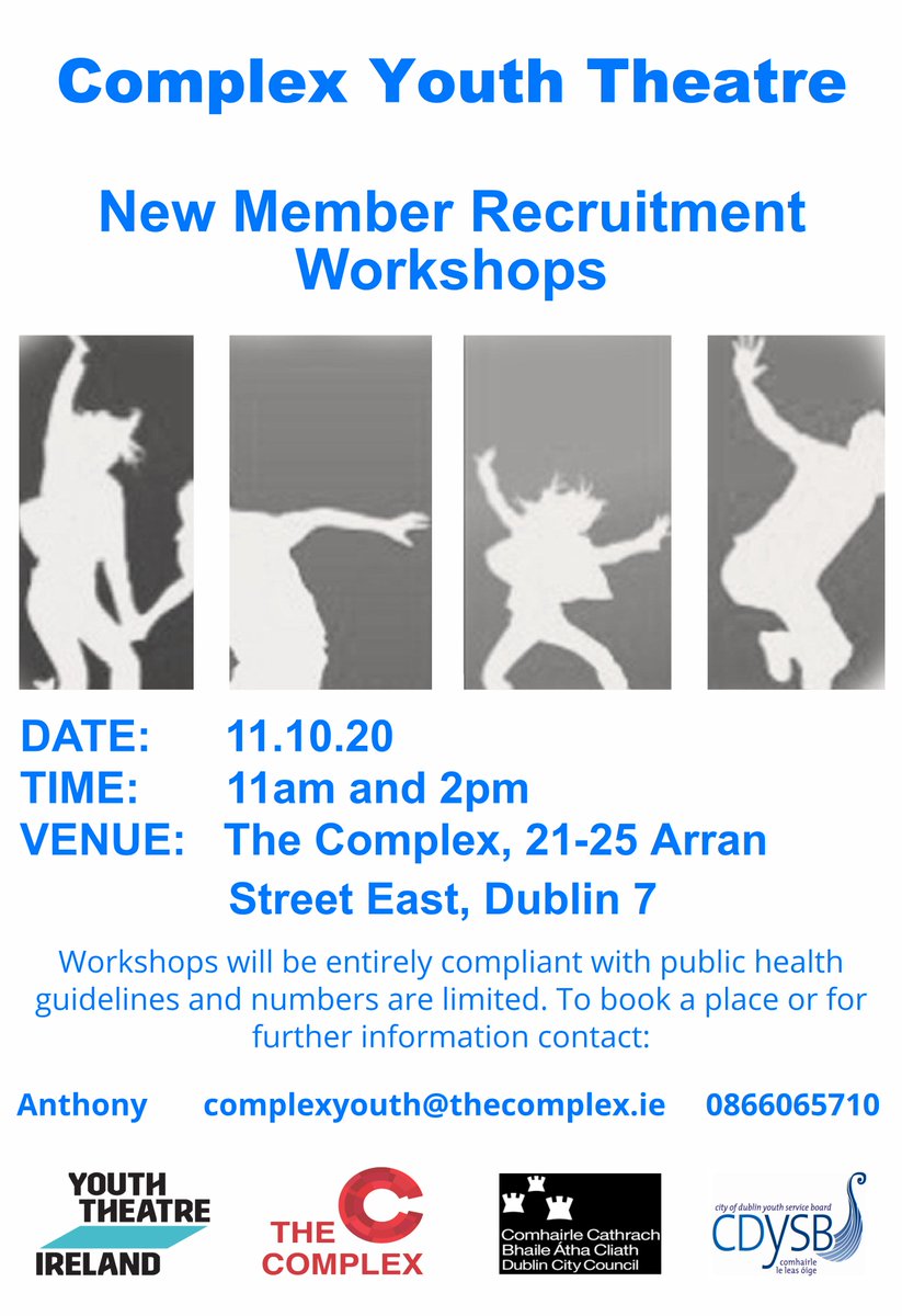 CYT are recruiting! Are you aged between 14 and 19? Do you have an interest in theatre and performance? Then join us in The Complex on Sunday October 11th! 

All COVID-19 guidelines adhered to. Pre-booking essential.