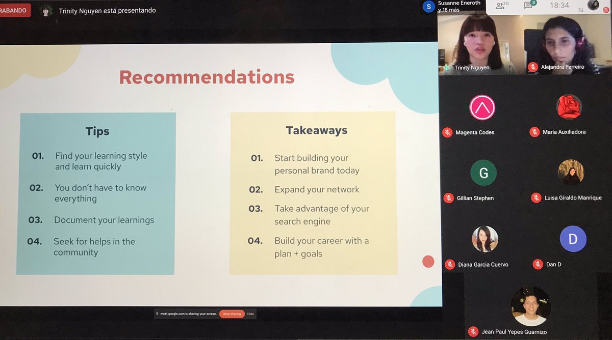 MagentaCodes's tweet photo. Amazing Presentation!!👩‍💻👩‍💻💻💕Thank you so much @_trinwin 

@WomenTechmakers 
#MoreWomenInTech #WomenInTech https://t.co/mlY6k5T4a3