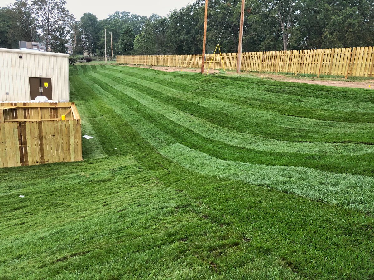 PollockLandscap's tweet photo. Black beauty fescue. Installed for erosion control on this 3:1 slope .
.
.
#pollocklandscaping #sod #selectturf #waynesvillemo #erosioncontrol https://t.co/B0BTVNmsx3
