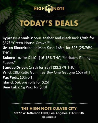 TheHighNoteCA's tweet photo. Hump day deals are here! Stock up on #cypresscannabis #unionelectric #BakersCannabis @Wyld_Canna @pax @findisland #BEARlabs and more!

#Deals #Dailydeals #sales #promotions #Sale #EssentialBusiness #thehighnote https://t.co/qIxo1xRCEX