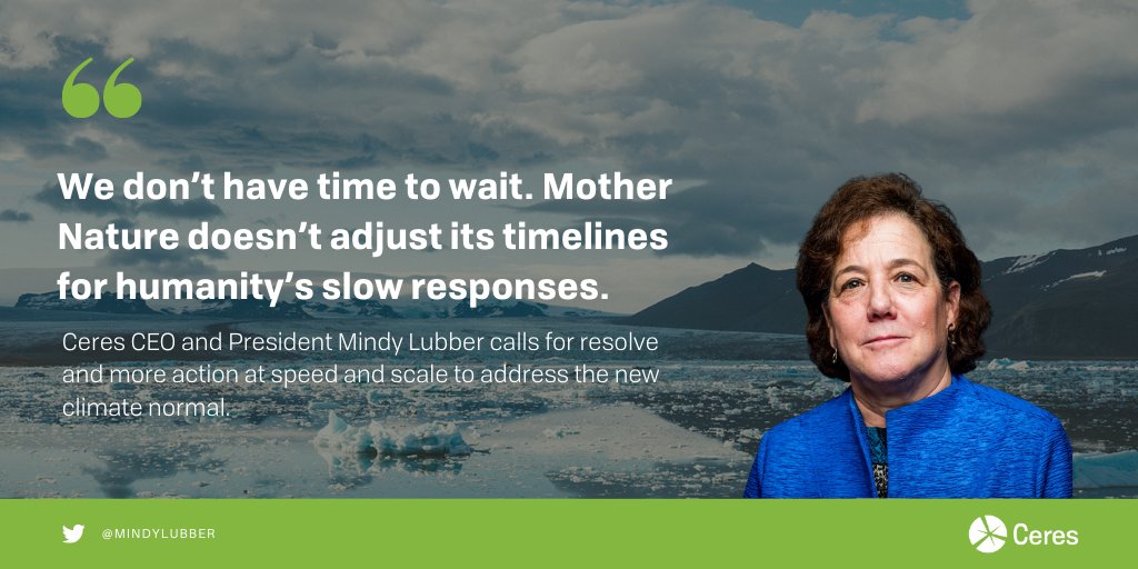 CeresNews's tweet photo. "If this is what happens with less than 2°F of warming, imagine the devastation of 4 to 5 degrees of warming."

Read why Ceres CEO @MindyLubber says we can't wait until the next climate disaster hits: https://t.co/wObZkfygpf #ClimateWeekNYC #ClimateWeek https://t.co/OgwBV3OePH
