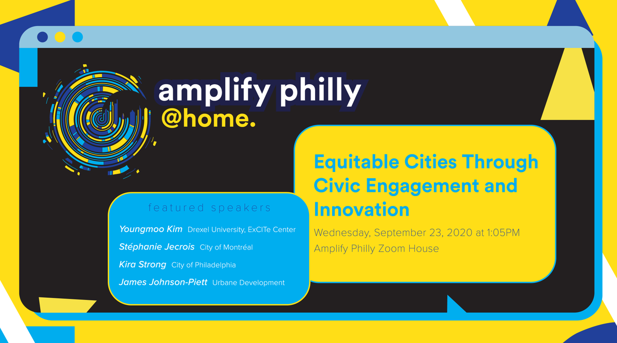 Kicking off the day - Equitable Cities Through Civic Engagement and Innovation presented by <a href="/DrexelUniv/">Drexel University</a> 

“Can we foster equity, access, and inclusion by encouraging civic engagement and solution-based innovation?"

amplifyphilly.com/live