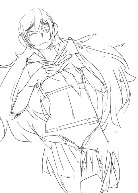 今描いたものすごく汚いラフをこそっと 