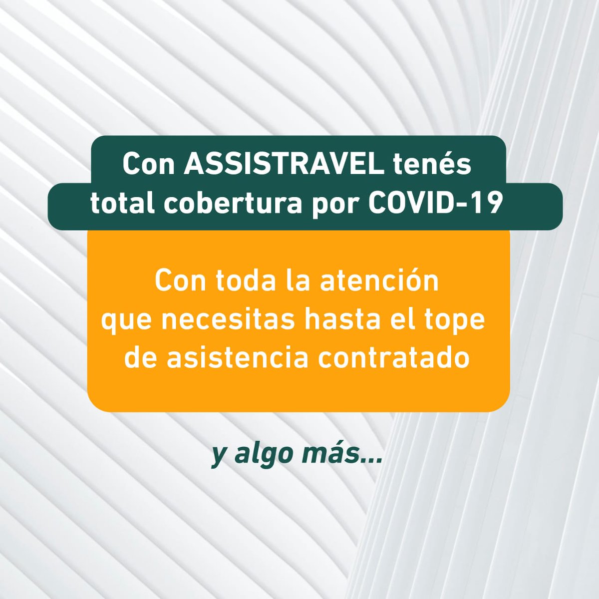 Actualizamos nuestras condiciones del servicio, ahora el Covid-19 no es más una exclusión por ser pandemia. De esta manera queda garantizada la atención sin sorpresas ni letra chica. Si necesitas más información no dudes en comunicarte por privado.
#Assistravel #LejosLoMejor