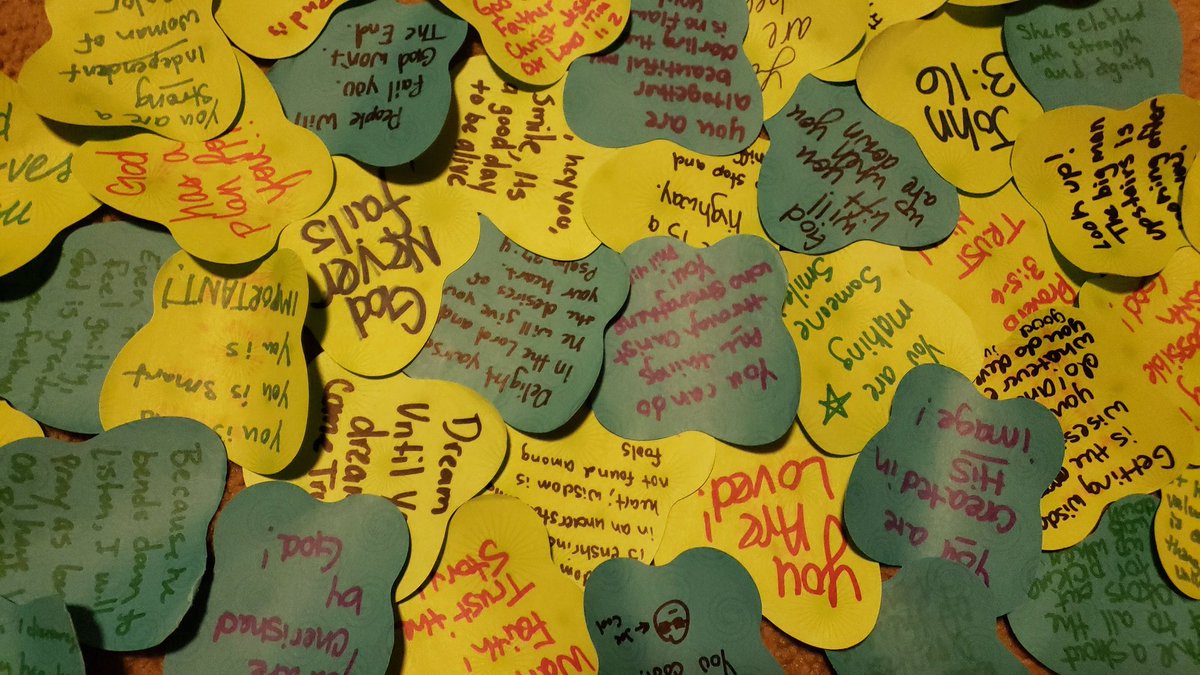 ecjuarez16's tweet photo. @SarahKateHey I love that you did this. I did something similar with one of my Bible studies. I used butterfly sticky notes. (: https://t.co/Dfi3fJlXUh