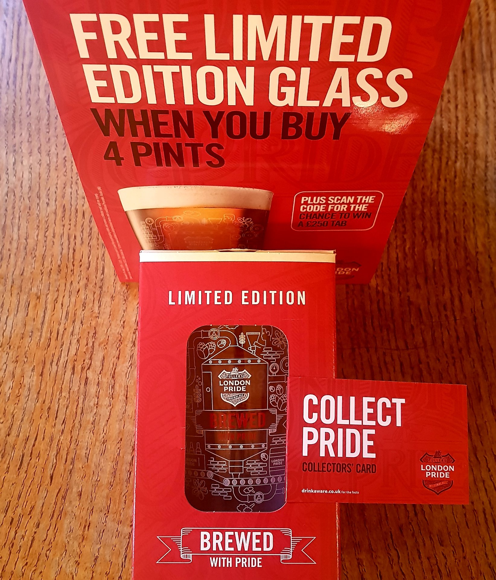 Fullers London Pride 60th Anniversary Pint Glasses New Set of 2 Boxed 