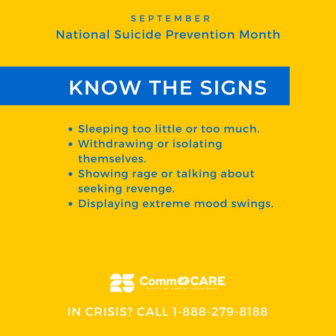 FirstStep4HELP's tweet photo. #KnowTheSigns. This month is National Suicide Prevention Month. Together, we are changing the conversation about suicide by providing resources for mental health and suicide prevention, so that everyone can know the signs. #bethere https://t.co/D2jugX7WWE