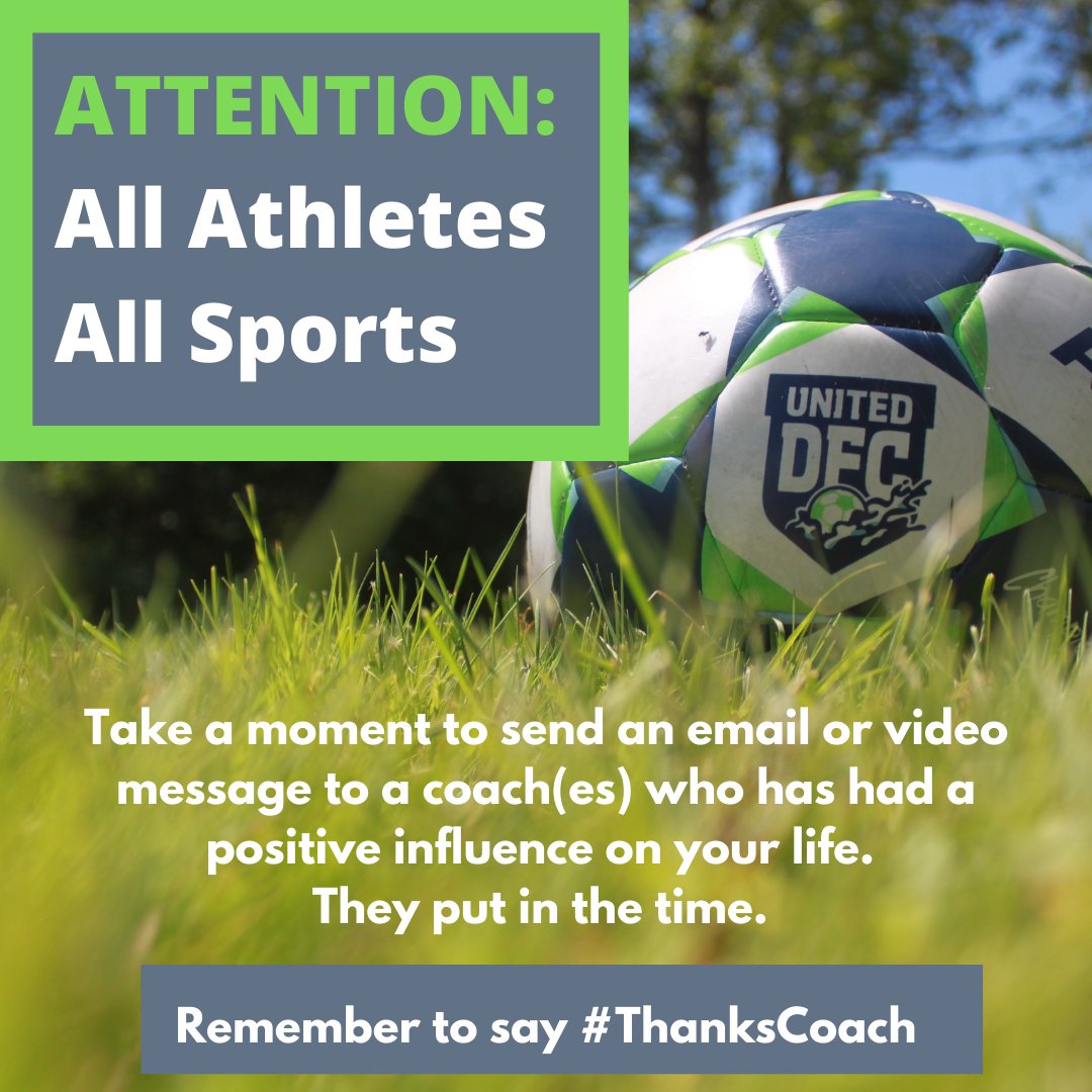 Parents, Players - We need to make it a habit to thank those who give up their time to ensure our youth have a fun, safe way to enjoy all of the benefits of sport.  Remember to say #ThanksCoach (and manager) for all of their efforts on behalf of our community. Its never too late.