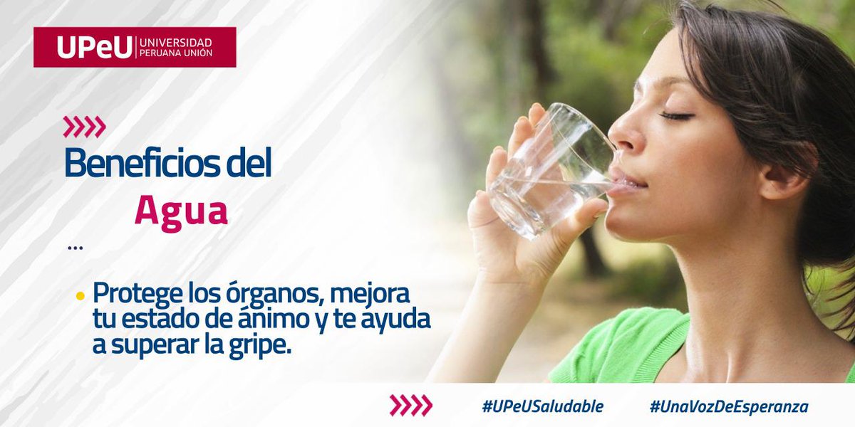 ITumbes's tweet photo. Beneficios del Agua: Protege los órganos, mejora tu estado de ánimo y te ayuda a superar la gripe. #UPeUSaludable https://t.co/7IY3dLCEfT