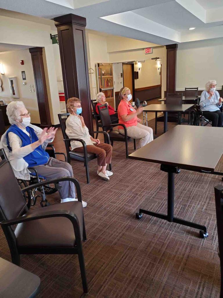 Chair Zumba is a new favorite here at Stonebridge