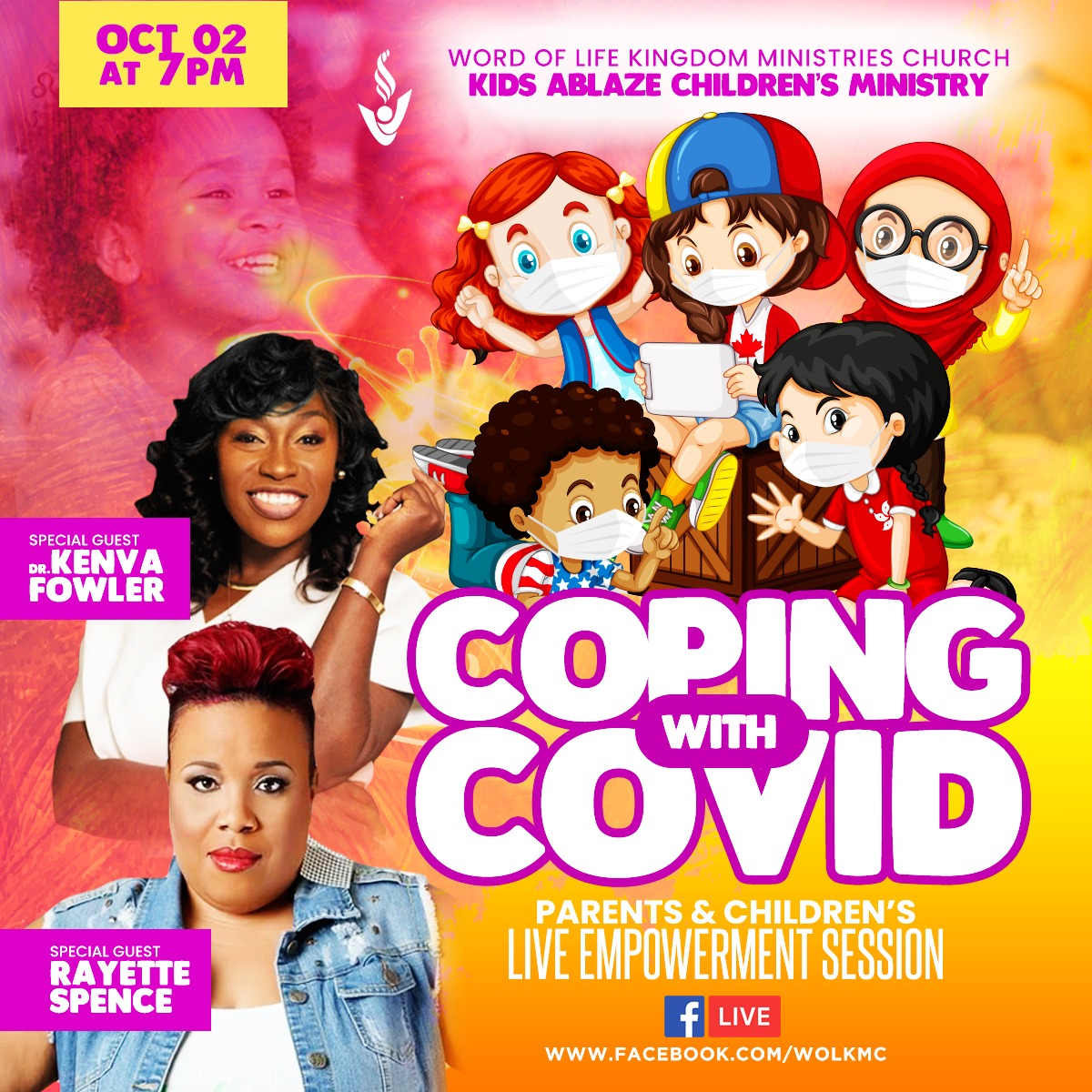JOIN US with your child as we explore the powerful topic Kids Coping With Covid in our Life Empowerment Session   changing time.  
Click on the link below 👇
facebook.com/85582191445343…

#seeflyer #kidscoping #KidsAblaze #WOLKMC #COVID19