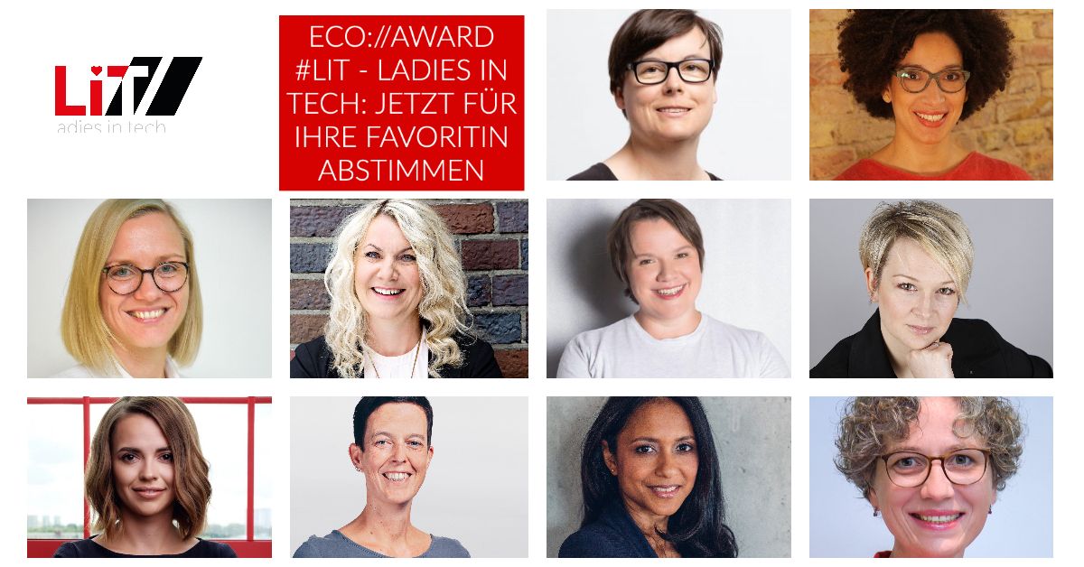 Our COO Jutta Horstmann (@smphr) is nominated for eco://award 2020 by <a href="/eco_de/">eco e.V.</a>  in the category #LiT - Ladies in Tech! 
Vote for her now: bit.ly/2G3V7Vc
#LiT #ecoaward20 #womenateyeo #womenintech