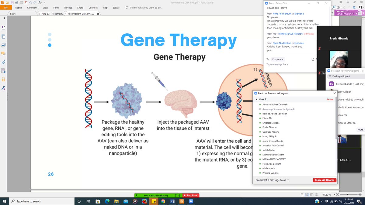 BGapgh's tweet photo. In todays virtual training class, our trainees were taken through the various steps of making recombinant DNA molecules.
The training focused on insulin production and gene therapy as applications of recombinant DNA technology.
#GIB #GirlPower #GirlsinBiotech #GirlsinTech https://t.co/Rfb0JN6qiF