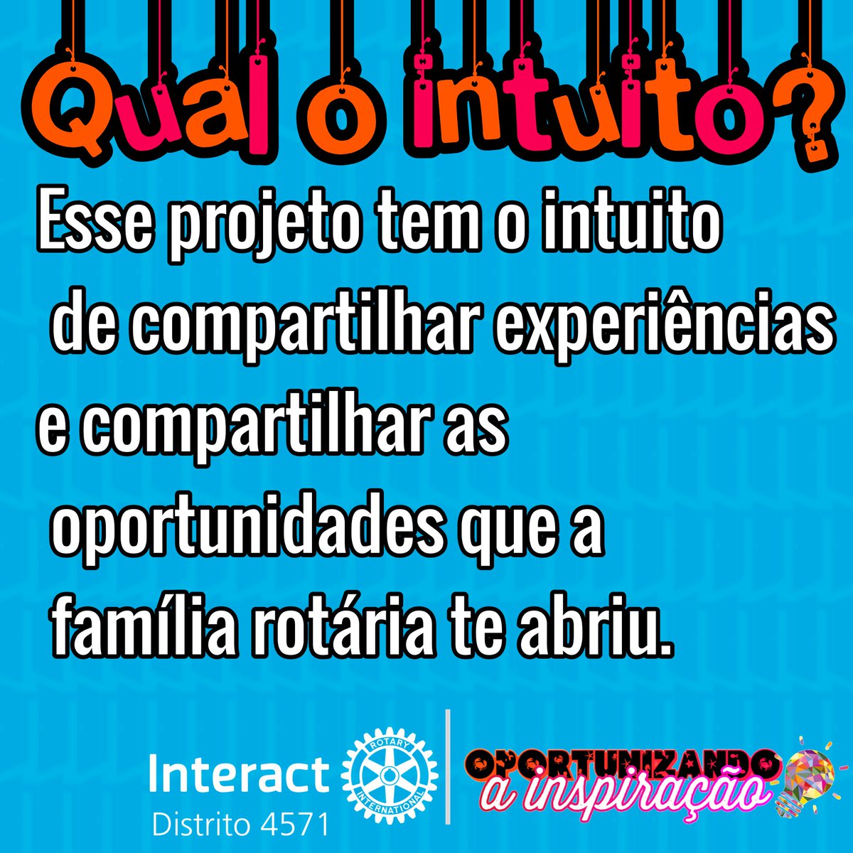 4571Distrito's tweet image. Chegou novidade na área!!!
O distrito 4571 tem a honra de apresentar o projeto " Oportunizando a inspiração", onde temos o intuito de compartilhar experiências e oportunidades que estar dentro da família Rotária te oportunizou. 
Se interessou??? 
Vem participar com a gente!! 🥰