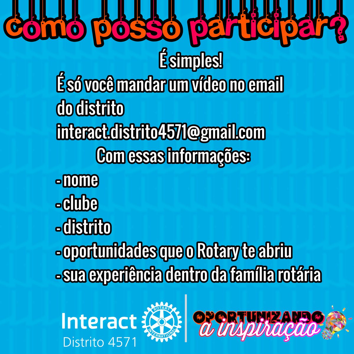 4571Distrito's tweet image. Chegou novidade na área!!!
O distrito 4571 tem a honra de apresentar o projeto " Oportunizando a inspiração", onde temos o intuito de compartilhar experiências e oportunidades que estar dentro da família Rotária te oportunizou. 
Se interessou??? 
Vem participar com a gente!! 🥰