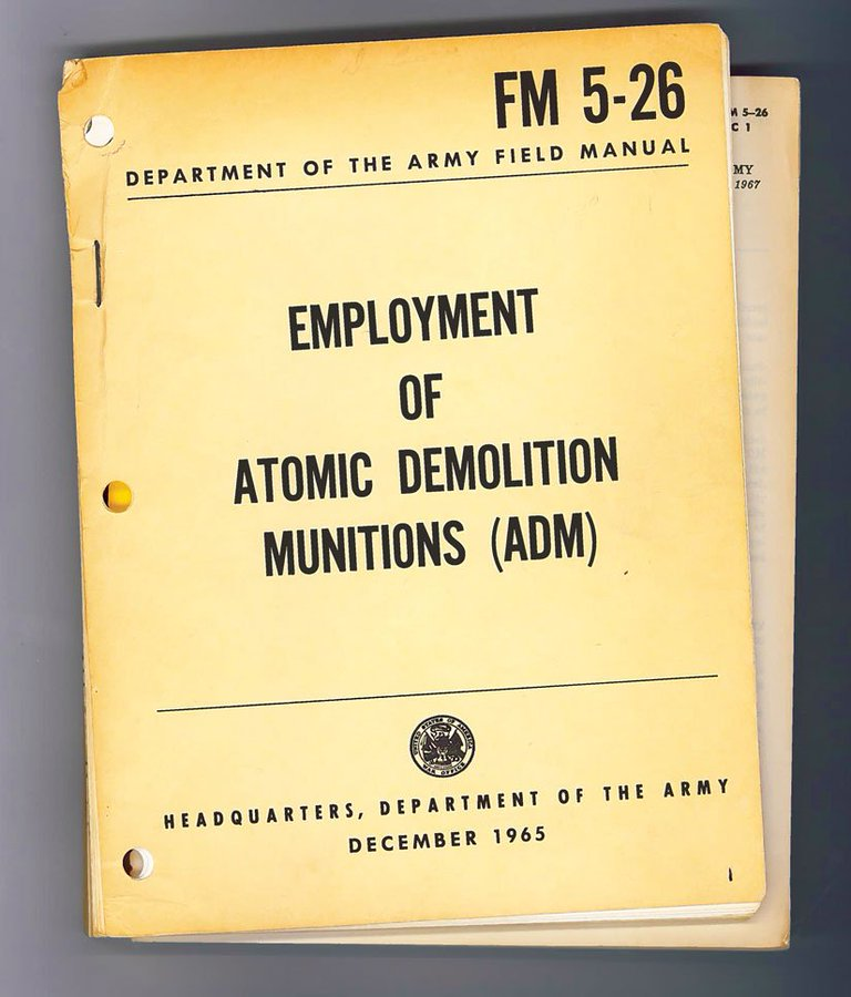 Altho we don't have exact details abt RRR weapons, based on what was told Congress & media (i.e., "blast bombs" detonated on or under the ground "to dig huge craters, demolish buildings or bury mtn passes") that they were designed as "clean" Atomic Demolition Munitions (ADM).45/