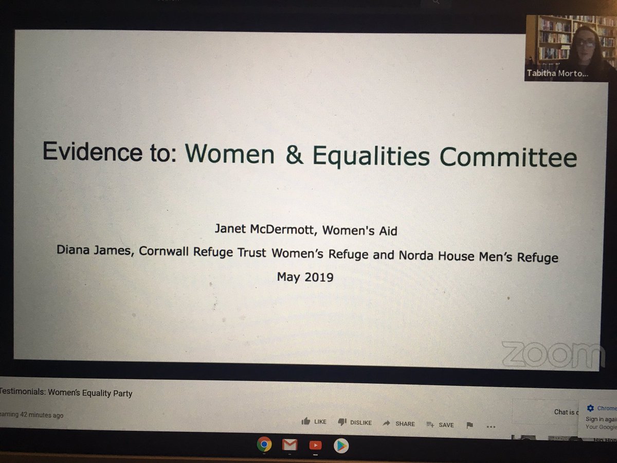  #VAWG  #WEPfactcheck Tabitha Morton is reading a statement from Janet McDermott from Women’s Aid. Her statement says they have asked for legal guidance around providing services for trans and non binary demographics.