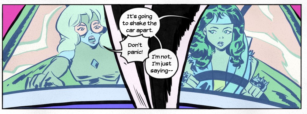 AdamBlackhat's tweet photo. Alright, here's some sweet new #Starfallcomic art that @spacechipAT drew. I wouldn't be clipping and releasing like this, except absolutely everything in the world seems bad right now except for Elly and Violet's hair. https://t.co/OuFX9okdv8