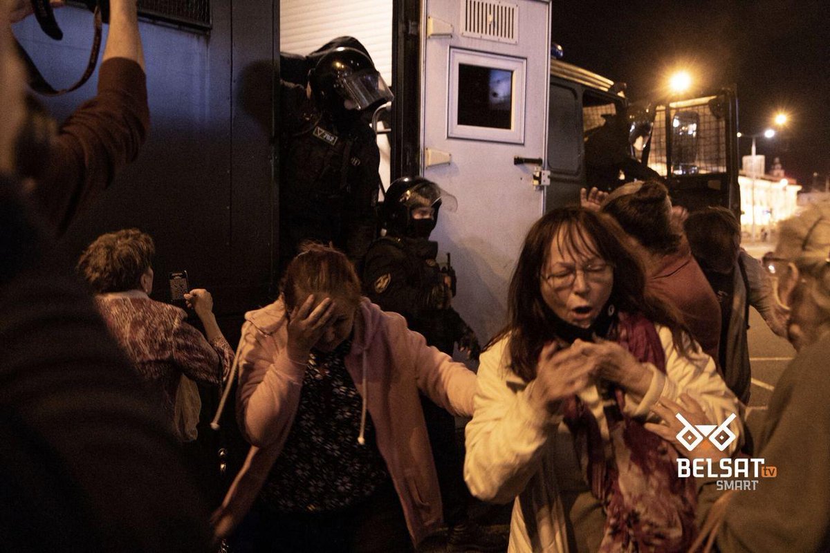 women - gassed on the streets on  #Minsk  #Belarusprotests