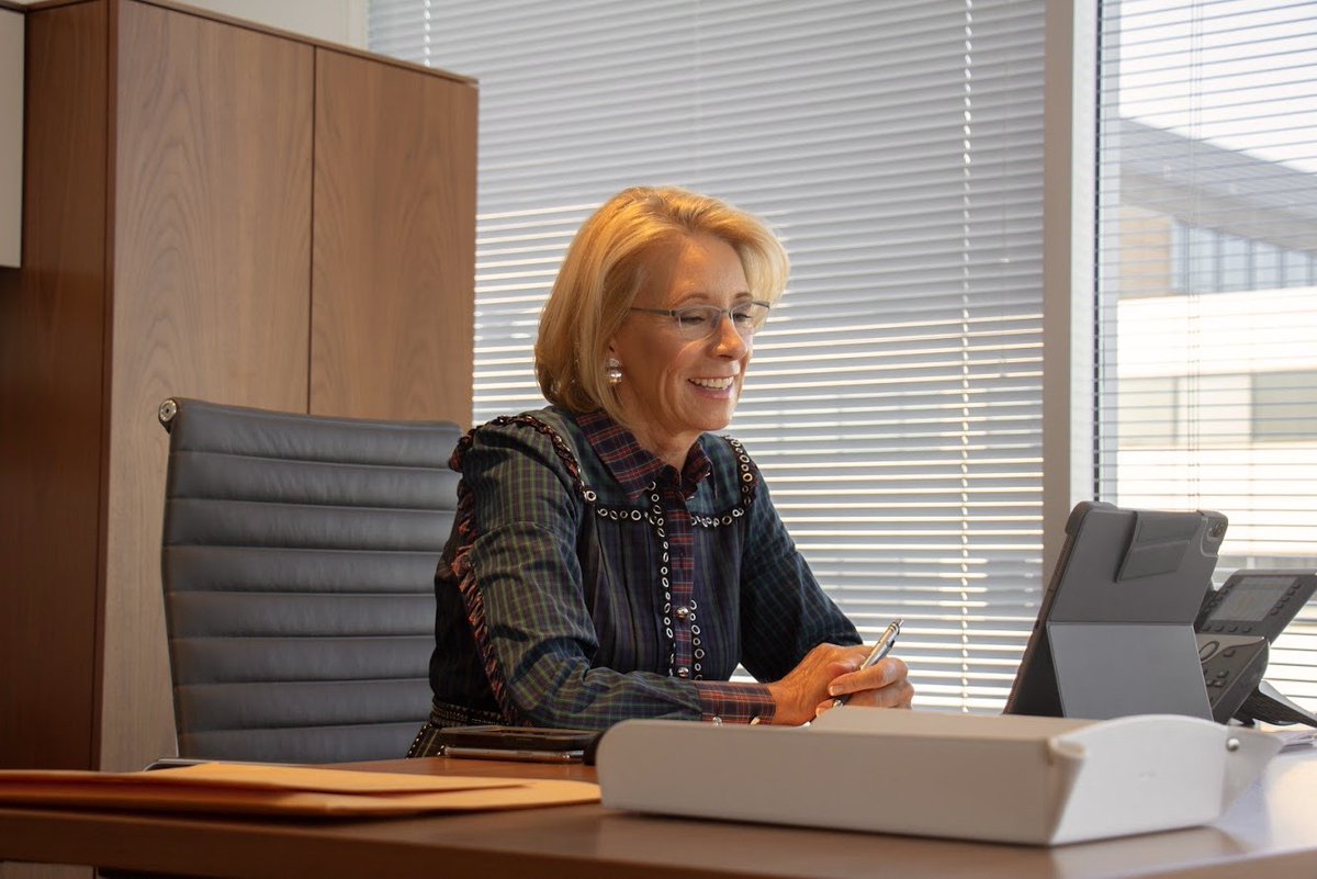 BetsyDeVosED's tweet photo. The success of students at our nation’s #HBCUs is a priority for @POTUS and for me. We value the insights and service of @JohnnyCTaylorJr and each HBCU leader who joined today’s virtual President’s Board of Advisors meeting. Happy #HBCUWeek! https://t.co/W9YvenUtvN