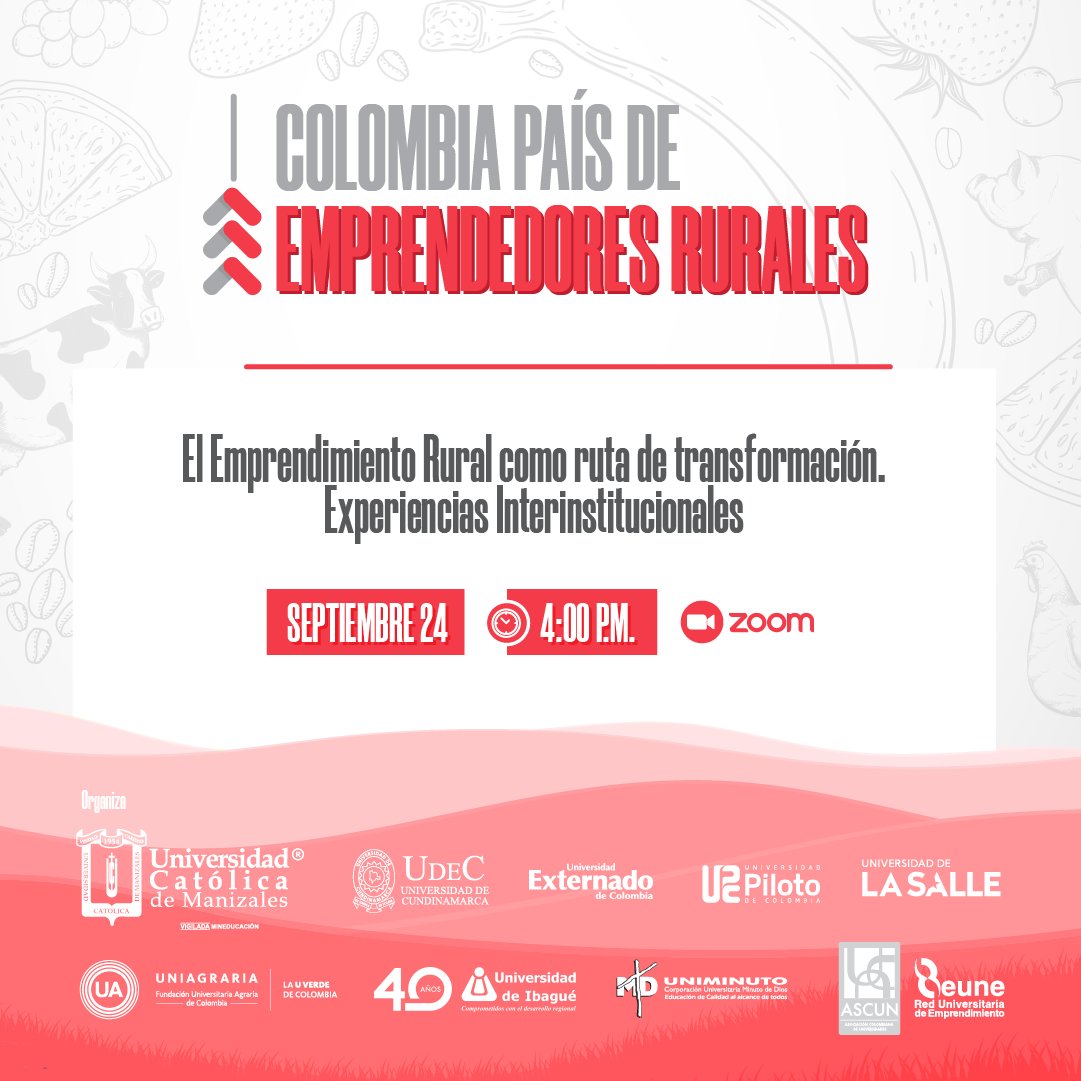 ¡Colombia país de emprendedores rurales🌽🚜! Participa en el Evento: Emprendimiento rural como ruta de transformación. Jueves 24 a las 4:00 p.m. ¡Inscríbete! cutt.ly/9fCVBZp <a href="/ASCUN1/">not sure</a>