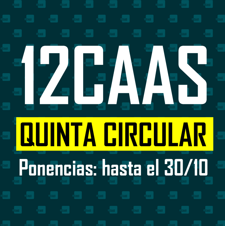 12CAAS_LaPlata's tweet photo. #QuintaCircular #12CAAS
¿Ya leíste la Quinta Circular del 12CAAS?. Toda la info sobre fechas, pagos y presentación de ponencias en 👉🏽 https://t.co/GI2YHRZ3Ms https://t.co/UOLuTWe0FG