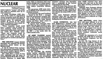 Despite criticisms, US Army said both SADMs & MADMs needed. But some officers complained “ADMs are supposed to be exploded in deep holes to dig the biggest possible crater & to minimize radioactive fallout.” They wanted an anti-personnel radiation weapon (aka "neutron bomb")!49/