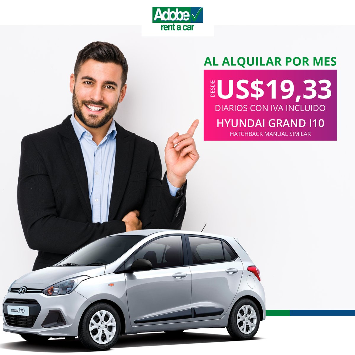 ¡Los mejores autos y a los mejores precios en Adobe Rent a Car!

Cuando tu empresa alquila por mes recibe esta cómoda tarifa diaria en su alquiler, así ahorrás más en tu negocio.

Contactanos para conocer más beneficios bit.ly/3hENTVF