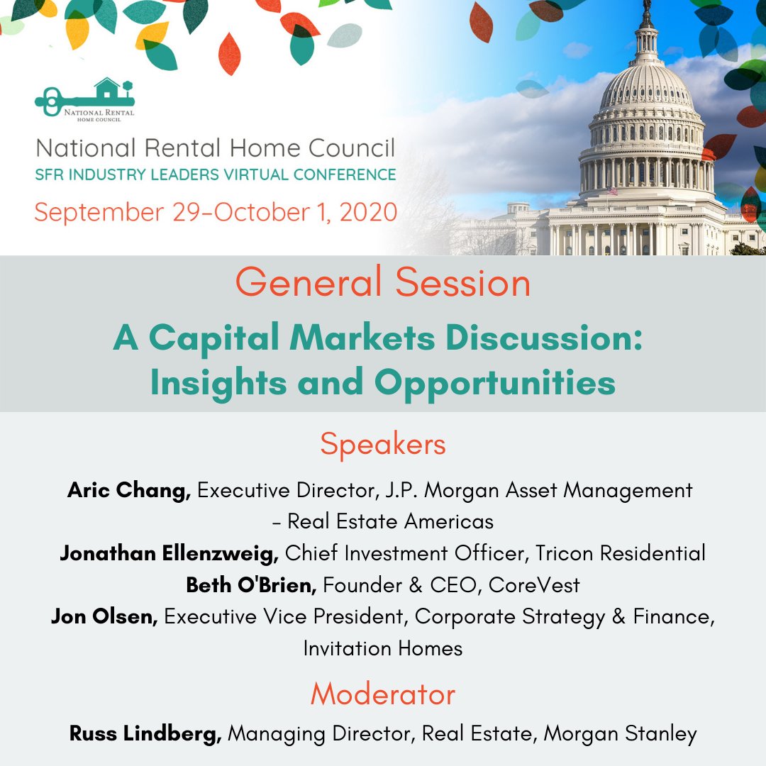 Our event concludes with a can't-miss general session discussing insights and opportunities in capital markets. 

Panelists will cover opportunities/challenges for both capital providers &amp; operators, market return &amp; performance expectations, and more! 

➡️ ow.ly/X7Mp50BtJW4