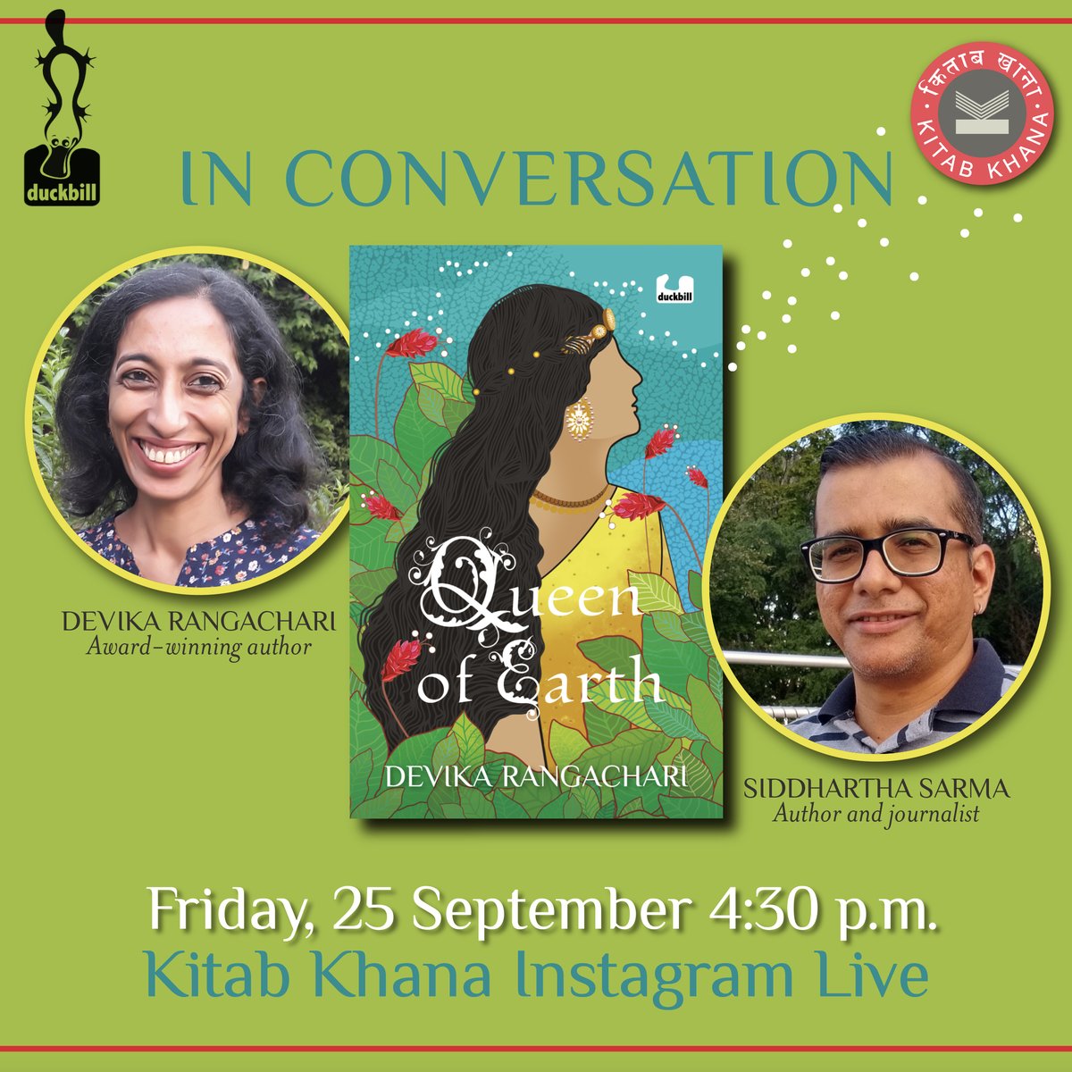 Join us this Friday, 25 September at 4:30 p.m. as #DevikaRangachari launches her latest children’s novel – ‘Queen of Earth’ on #InstaLive. In conversation with author & journalist #SiddharthaSarma, Devika would be sharing the riveting tale of #Prithvimahadevi.

#booklaunch