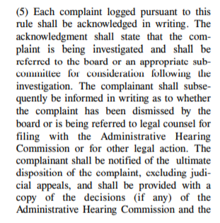 And for those keeping track--The Missouri State Board of Accountancy must respond to every complaint + investigate it.They set Galloway up--knowing the result before filing the complaint. They wanted the headline. They wanted to create division.  https://www.sos.mo.gov/cmsimages/adrules/csr/current/20csr/20c2010-1.pdf