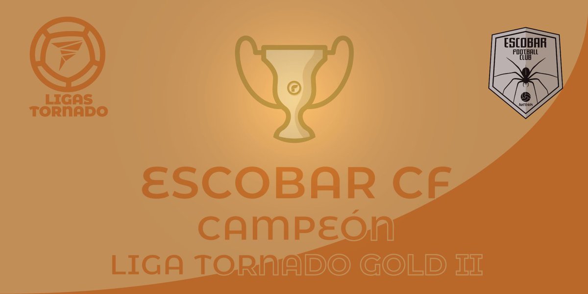 Ganador de la Serie II de las Ligas Tornado Gold, presentamos a Escobar C.F

Ganó su liga con 2 PG - 1 PE - 0 PP.

Además, ¡ascendió a la Liga Platinum!

Felicitamos a <a href="/EscobarFC1/">@Escobar_F.C</a> y su manager @jose31190

#LTI #LigasTornado