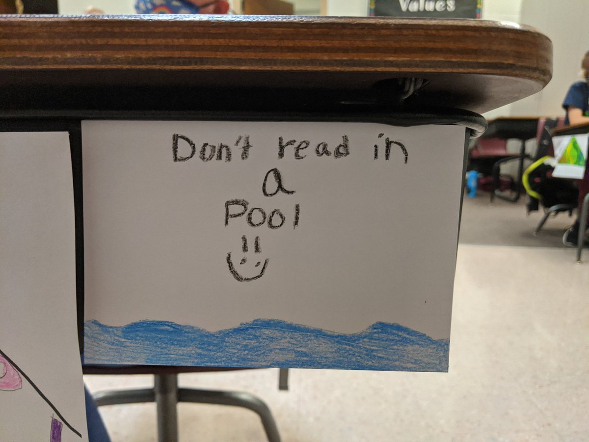 sdmalibraryK5's tweet photo. Oaklawn 5th graders showing how to take care of their library books. #bookcare @MrWigdahl #libraryonacart @SDMAOnline @OaklawnSchool https://t.co/pbOIAHXscv