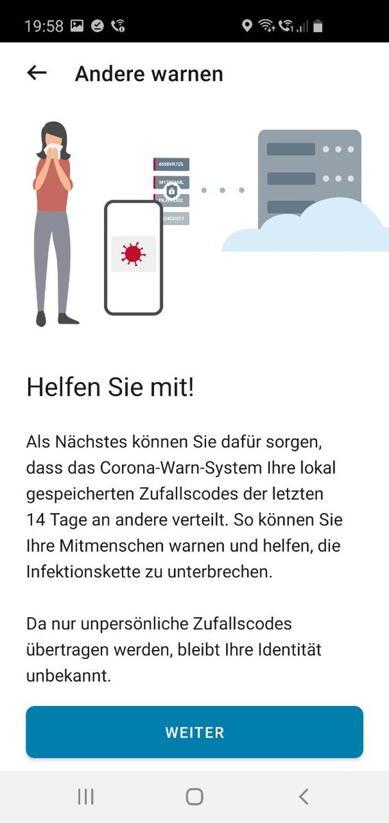 We've also got a chance to use  @coronawarnapp. I'd expect to get a code with the letter, but in the reality one has to call. They don't verify the result but warn that they'll come after you if you lie. In Germany they still trust people, apparently.