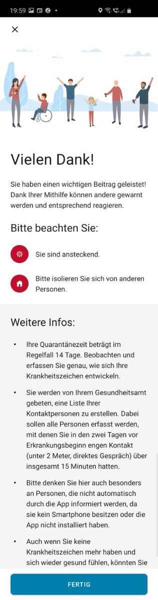 We've also got a chance to use  @coronawarnapp. I'd expect to get a code with the letter, but in the reality one has to call. They don't verify the result but warn that they'll come after you if you lie. In Germany they still trust people, apparently.