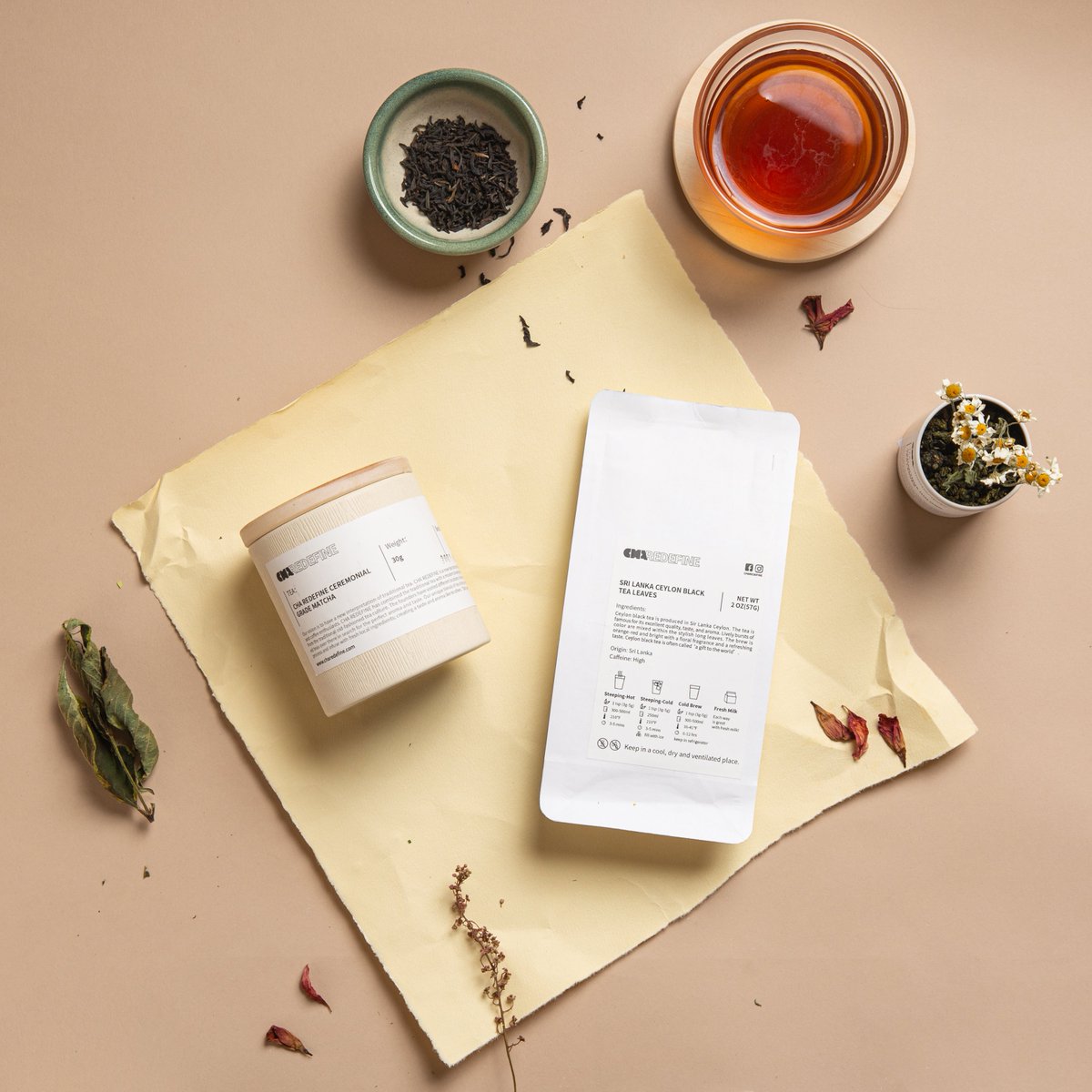 What a wonderful sight! CHA REDEFINE UJI JADE GRADE MATCHA / SRI LANKA CEYLON BLACK TEA LEAVES Available in-app, online, and at our store!🍵 | #charedefine