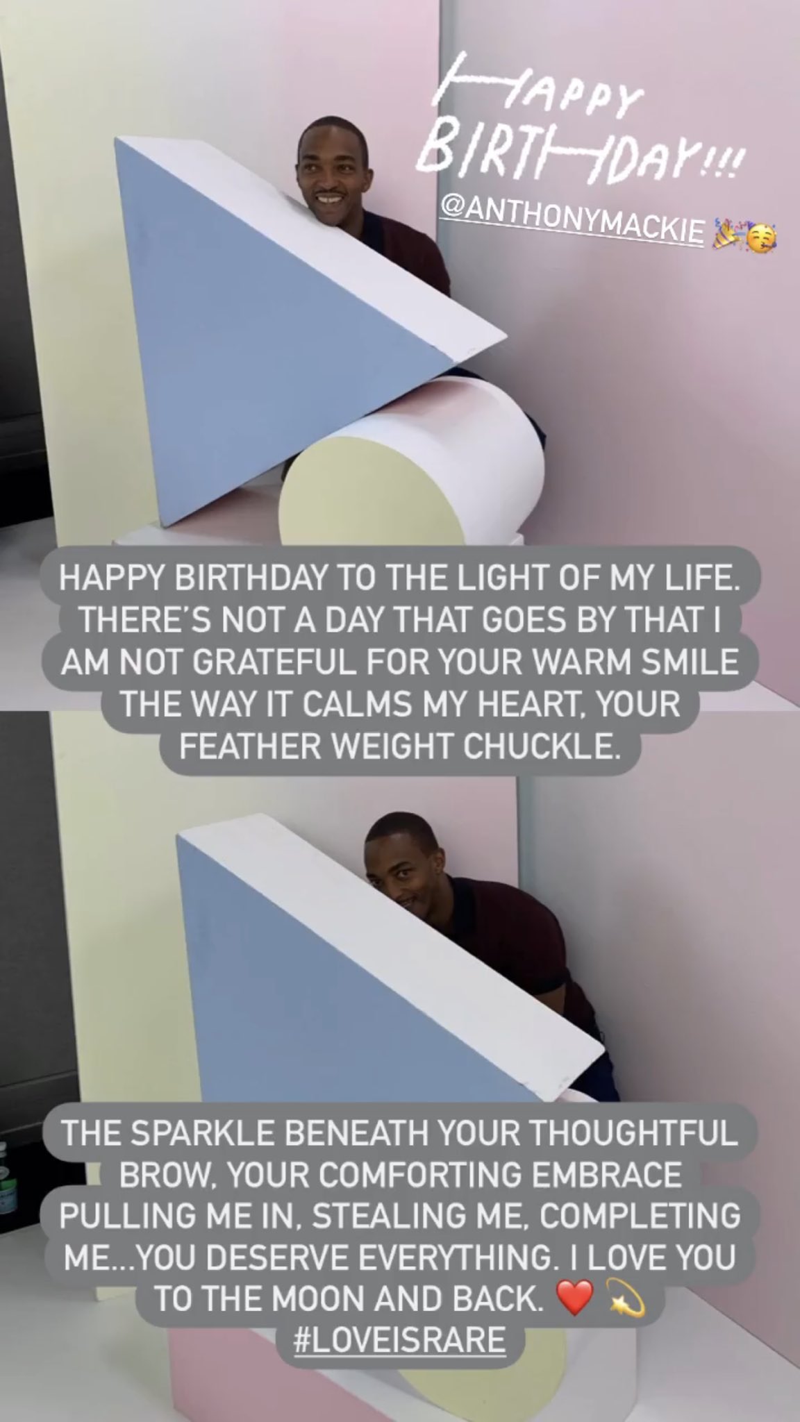 Sebastian Stan won best birthday message. Happy birthday, Anthony Mackie! 