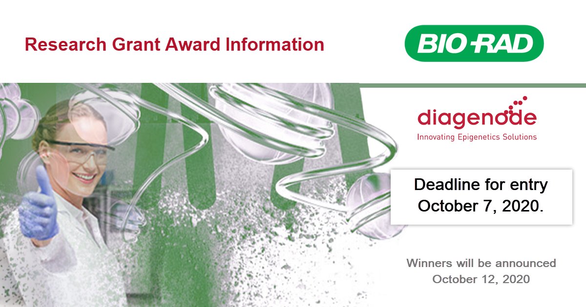 BioRadLifeSci's tweet photo. Enable your ATAC-Seq assessment of individual cells with a grant! @Diagenode method is powered with @BioRad droplet-based microfluidics - a best-in-class solution. Submission deadline is Oct 7th, 2020 Learn more https://t.co/SgOj259zZS
#ATACSeq #Diagenode #biotech #biotechnology https://t.co/YmbOkIoN2W