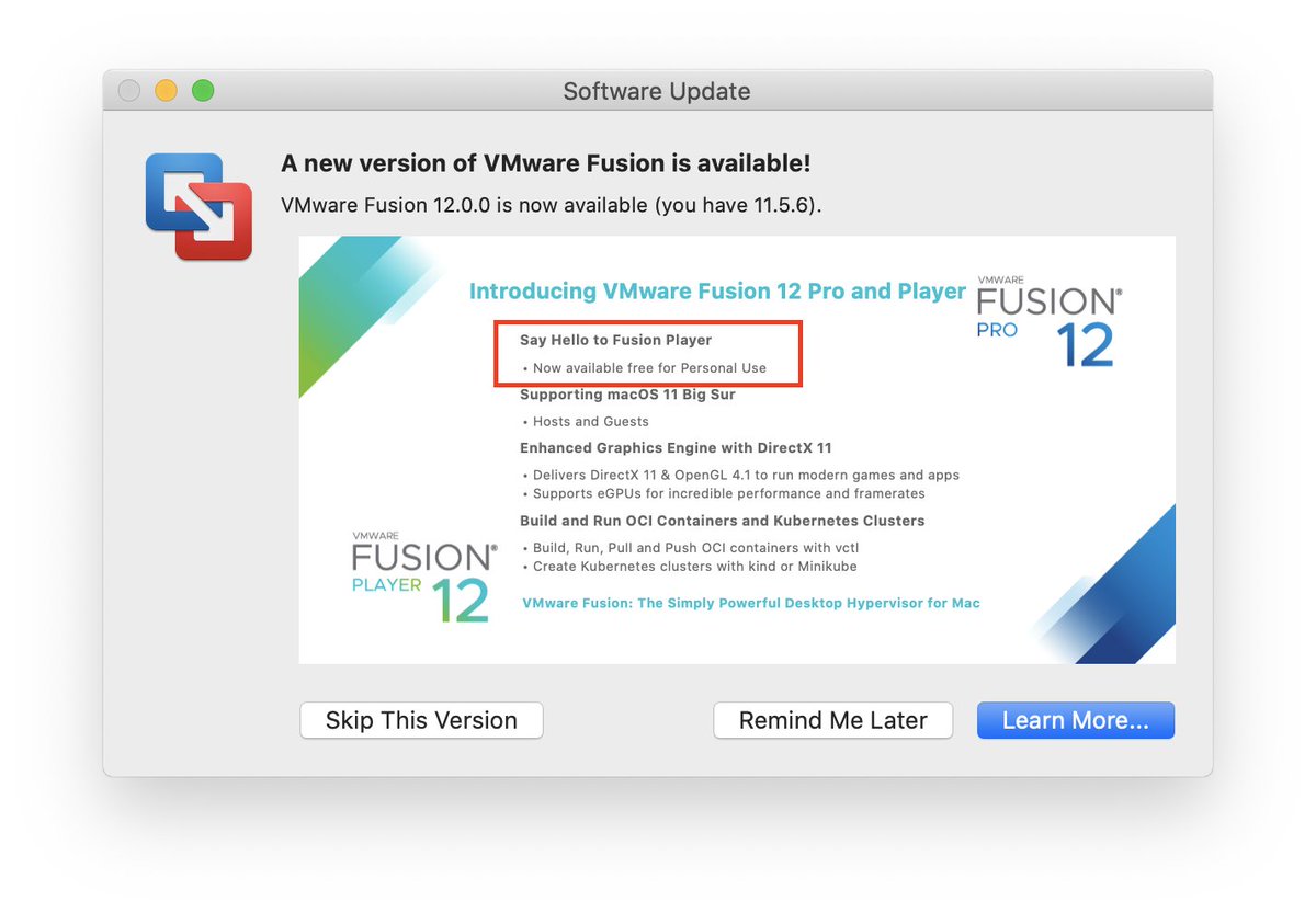 vmware free version personal use