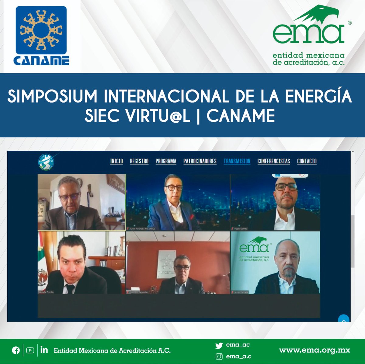 ema_ac's tweet photo. 🟢Hoy nuestro Presidente Jesús Cabrera participó en la inauguración del Simposium Internacional de la Energía #SIECvirtual organizado por @canamemx , donde se reúnen empresas, expertos y líderes en materia energética. ¡Gracias por la invitación! https://t.co/4P3nReRAsP