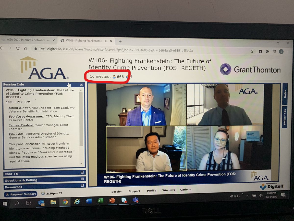 jdruotolo's tweet image. 666 attendees signed in to the panel I moderated on Identity Crime. Is that an omen? 
#idtheft #idcrime #syntheticID #fraud