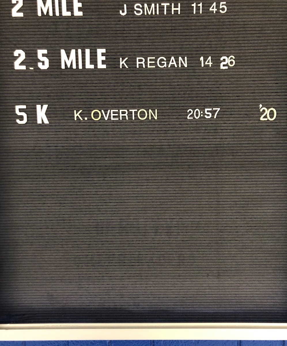 DavNorthXC's tweet photo. Kayla Overton cemented her school record a bit further with a 20:40 5k at Solon on Monday! Looks like we better keep those record board numbers close by this year! @DavenportNorthH @NorthDavenport @WCNation @DavSchools https://t.co/fCVd69bpxy