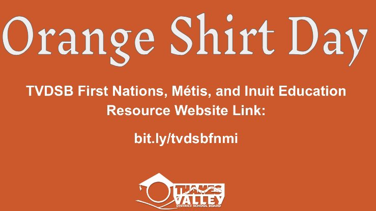 Honour survivors and remember those who did not make it home from Residential Schools by recognizing Orange Shirt Day this month. Slideshows for staff to use with students are now available on our website and on the following doc: docs.google.com/document/d/1NK…