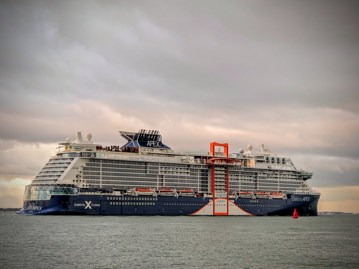 The new @CelebrityCruise #CelebrityApex departing #Southampton this evening @CelebrityUK @JoRzyCruise